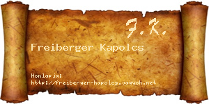 Freiberger Kapolcs névjegykártya