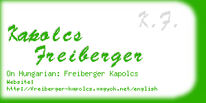 kapolcs freiberger business card